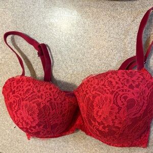 Victoria's Secret Red Scarlet Lace Bra 34DDD
